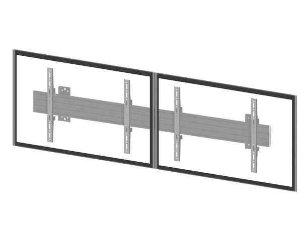 Multibrackets Veggfeste PRO MBW2U Fixed 70Kg pr skjerm,VESA 600x400, Sort,40-65" 