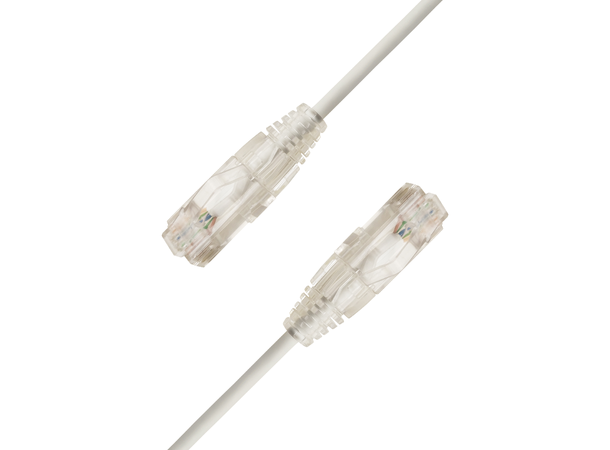 LinkIT U/UTP SlimPatch Cat6a white 3m AWG28/7 | LSZH |Snagless | OD 3.6mm 