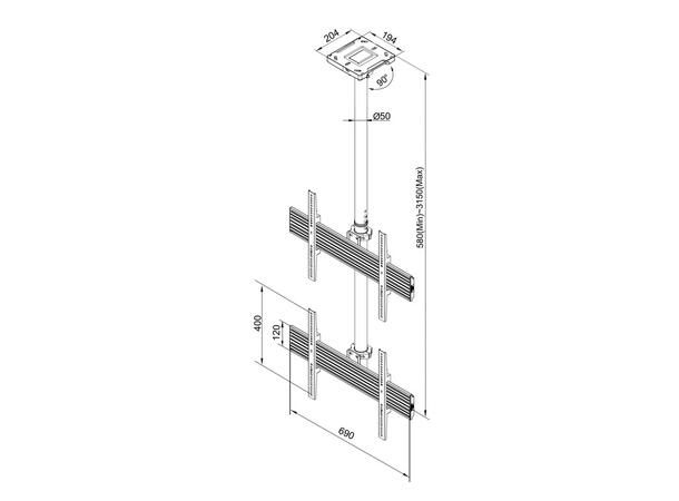 Multibrackets Ceiling Mount Pro MBC2U 