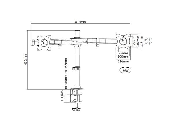 Multibrackets Deskmount Basic Dual 