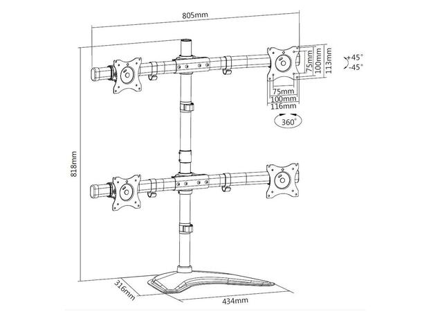 Multibrackets Deskstand Basic Quad 