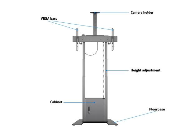 Multibrackets Gulvstativ motoriser 120Kg Svart, 800x400, 42-100" 