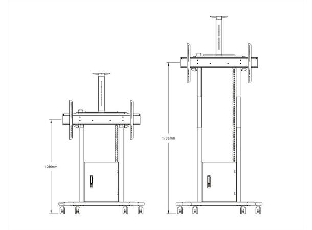 Multibrackets Gulvstativ motoriser 120Kg Svart, 800x400, 42-100" 