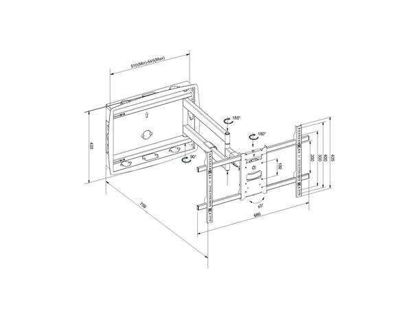 Multibrackets Recessed Full Motion Flexa rm 