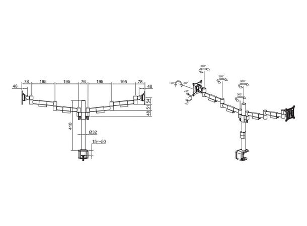 Multibrackets VESA Deskmount Officeline Dual Black 