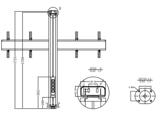 Multibrackets Veggfeste 180D Sølv, Dual, maks VESA 800*400, 100Kg 