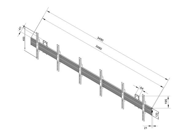 Multibrackets Veggfeste PRO MBW3U Fixed Maks 30Kg pr skjerm, VESA 600x400, Sort 