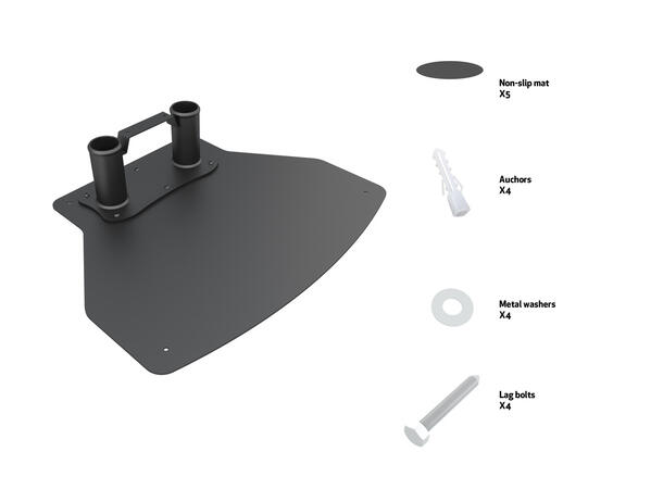 Multibrackets Basic 180 gulvplate Svart, tilbehør til Basic 180 tralle 