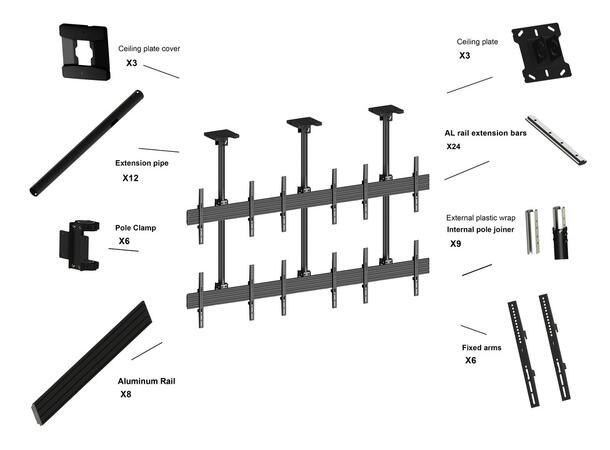 Multibrackets Ceiling Mount Pro MBC3X2U 