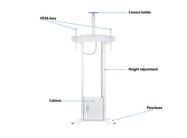 Multibrackets Gulvstativ motoriser 120Kg Hvit, 800x400, 42-100" 