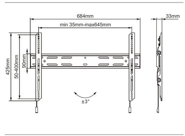 Multibrackets Universal Wallmount Outdoo r Fixed 600 MAX 