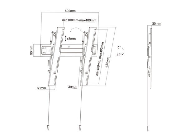 Multibrackets VESA Wallmount Super Slim Tilt 400 MAX 