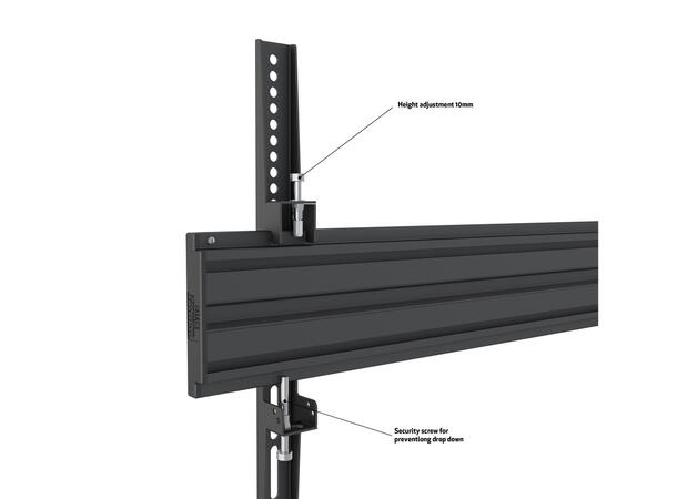 Multibrackets Veggfeste konferanse 2x75" 600x400, 140Kg, videokonferanse pakke 