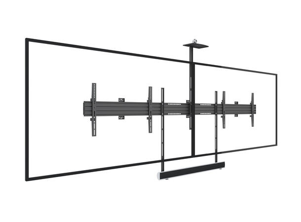 Multibrackets Veggfeste konferanse 2x75" 600x400, 140Kg, videokonferanse pakke 