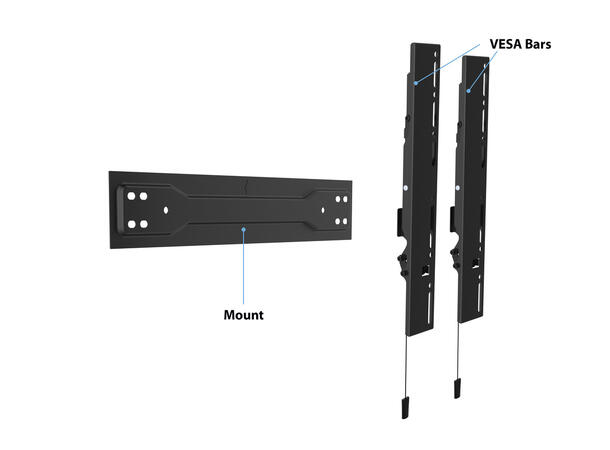 Multibrackets Veggfeste super slim Tilt Svart, 400x400, 35Kg, 32-55" 