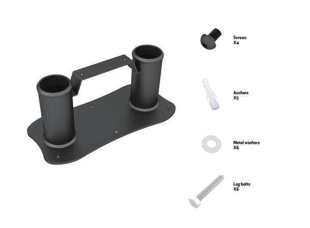 Multibrackets Basic 180 gulvmontering Svart, tilbehør til Basic 180 tralle 