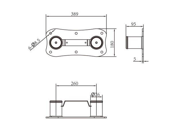 Multibrackets Basic 180 gulvmontering Svart, tilbehør til Basic 180 tralle 