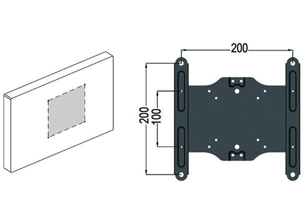 Multibrackets Deskmount 200x200 adapter Svart, VESA 200x200 