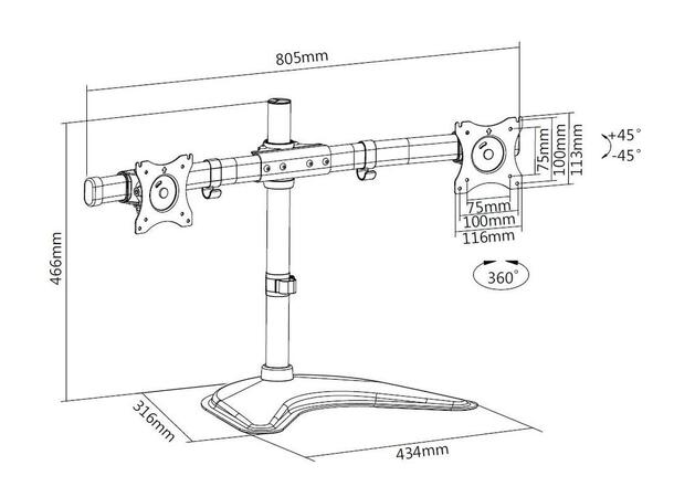 Multibrackets Deskstand Basic Dual 