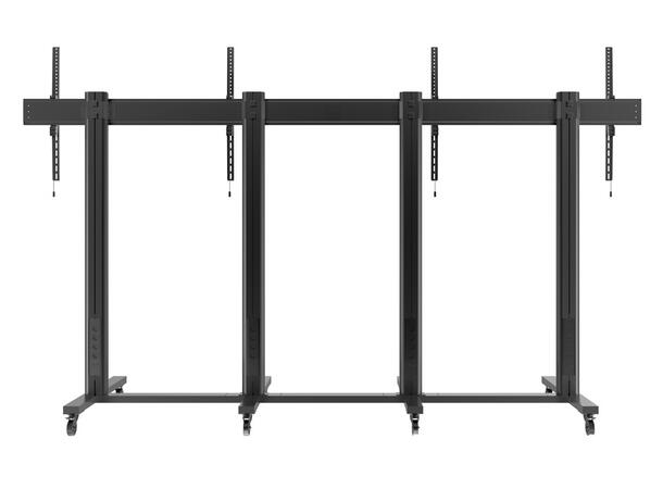 Multibrackets Gulvtralle 210 dual Screen Sort, Maks VESA 1200x900, 70-110", 250kg 