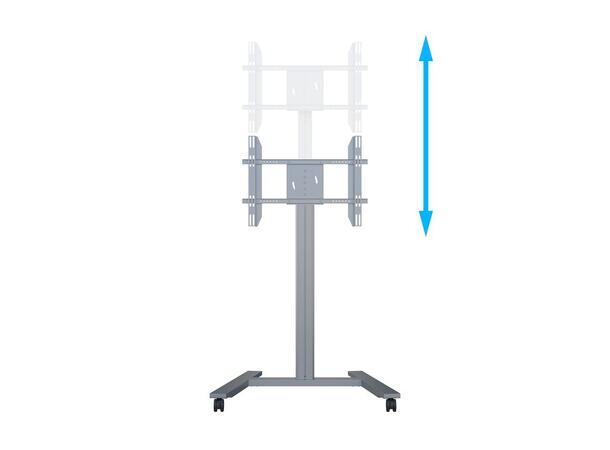 Multibrackets Gulvtralle motor Wheelbase 40Kg,55 cm høydejustering, 30-60",Sølv 