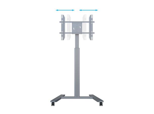 Multibrackets Gulvtralle motor Wheelbase 40Kg,55 cm høydejustering, 30-60",Sølv 