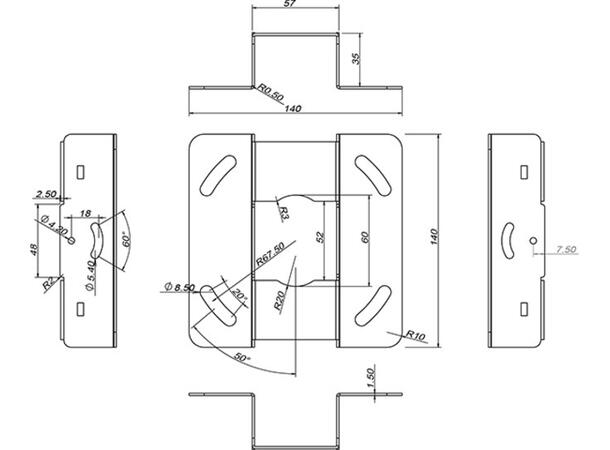 Multibrackets Projektor takfest 60-100cm Hvit, Maks 10Kg 