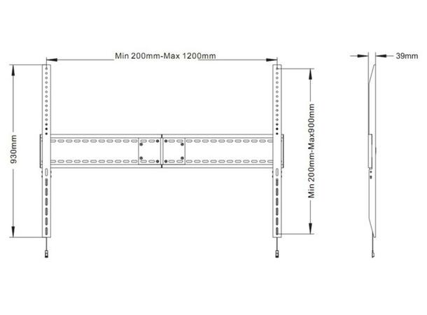 Multibrackets Universal Fixed Wallmount SD MAX 1200x900 