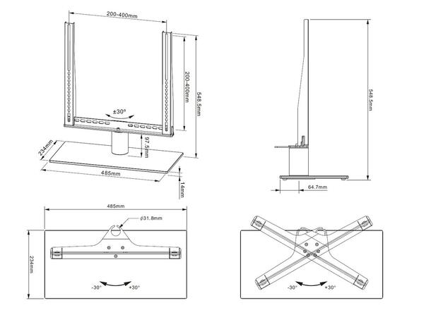 Multibrackets VESA Tablestand Turn Mediu m MAX 400x400 Black 