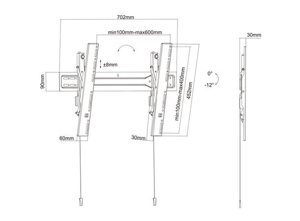 Multibrackets VESA Wallmount Super Slim Tilt 600 MAX 