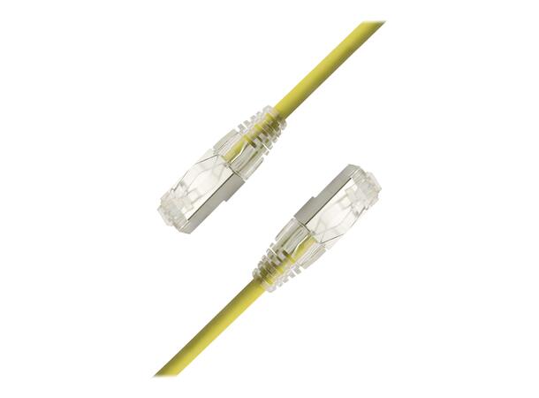 LinkIT F/UTP SlimPatch Cat6a gul 3m AWG 28 | LSZH | Snagless | OD 4.7mm 