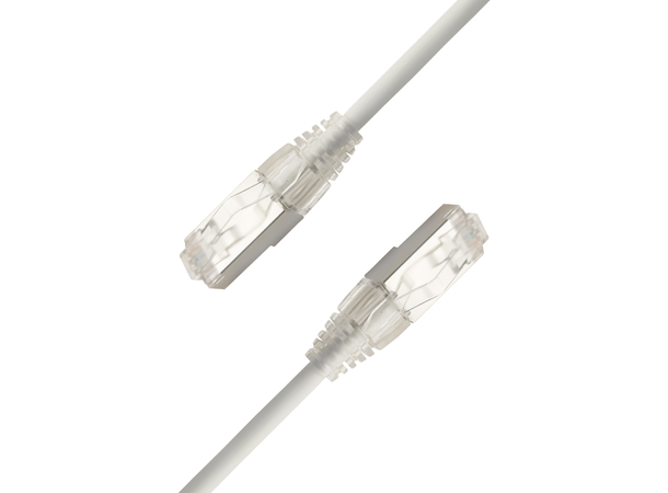 LinkIT F/UTP SlimPatch Cat6a white 0.3m AWG 28 | LSZH | Snagless | OD 4.7mm 