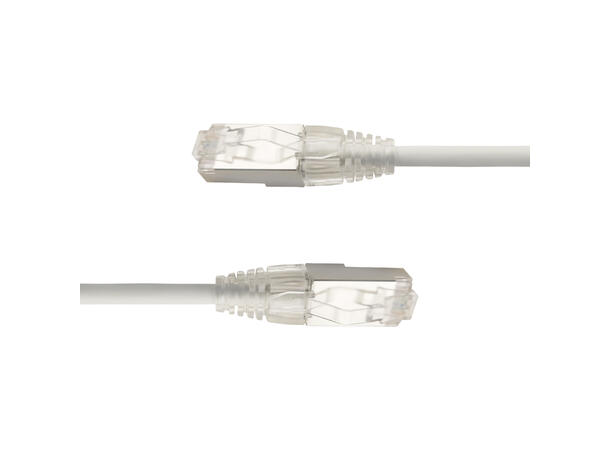 LinkIT F/UTP SlimPatch Cat6a white 0.3m AWG 28 | LSZH | Snagless | OD 4.7mm 