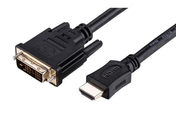 LinkIT HDMI A han - DVI-D han, 15 m HDMI M - DVI M (18+1), 28 AWG 