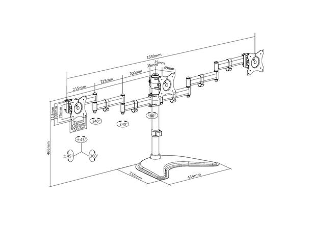 Multibrackets Deskstand Basic Triple 