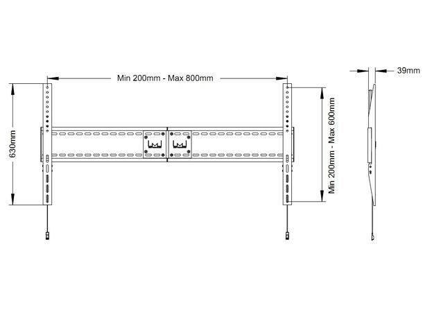 Multibrackets Universal Fixed Wallmount SD MAX 800x600 