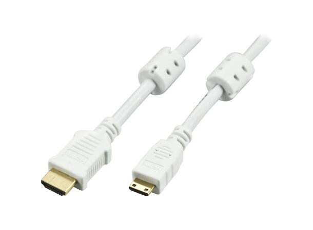 LinkIT HDMI A19 - Mini HDMI, hvit, 3 m 1.4 High Speed m. Ethernet, hvit 