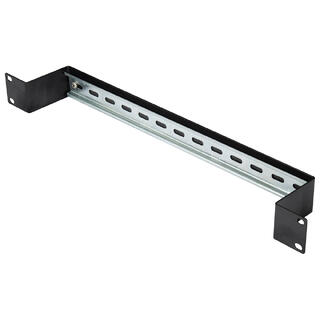 Lande 19&quot; DIN mounting rail Black 1U Depth 55mm|Detachable DIN-rail