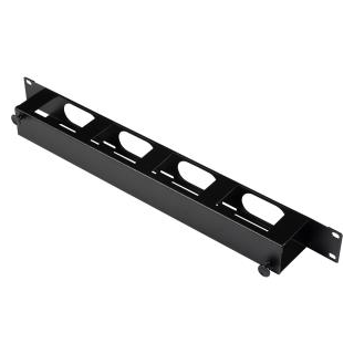 Lande 19&quot; Cable guide w/lid Black 1U w/Buttoned lid