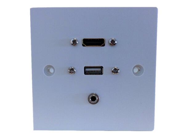 LinkIT Wall outlet 1xHDMI| 1xMiniJack| 1 86x86mm duct and wall box | 15cm cables 