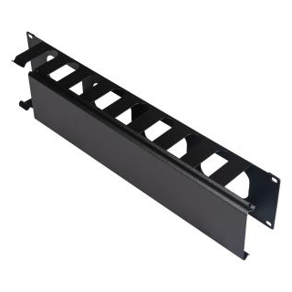 Lande 19&quot; Cable guide w/lid Black 2U w/Sliding lid