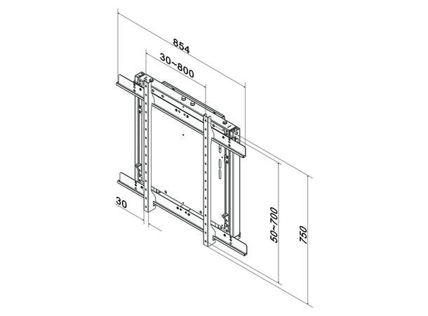 Multibrackets Veggfeste Counterbalanced Svart, 23-40kg, 800x400, 37-55" 