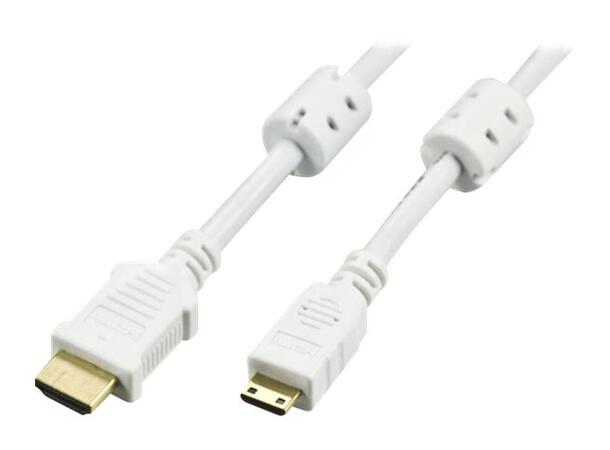 LinkIT HDMI A19 - Mini HDMI, hvit, 2 m 1.4 High Speed m. Ethernet, hvit 