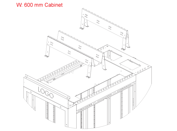 Lande Cabinet Cable Routing Separator W600xD200xH276 mm on-cabinet separator 