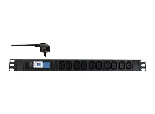 LinkIT 19" PDU 10 x C13 2m CEE 7/7 4000W 16A Circuit breaker 