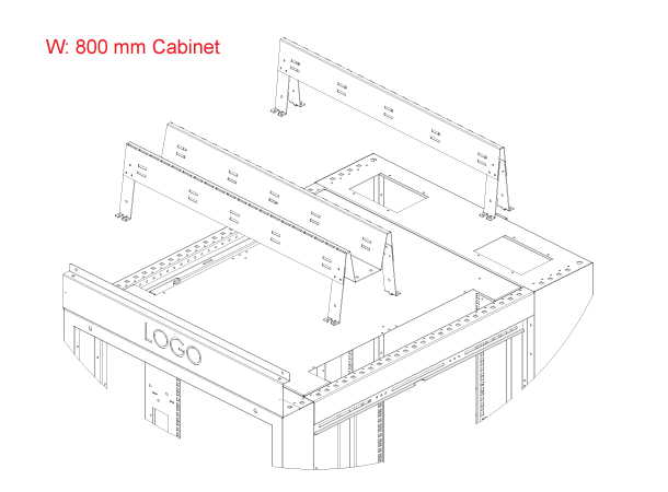 Lande Cabinet Cable Routing Separator W800xD200xH276 - mm on-cabinet separator 