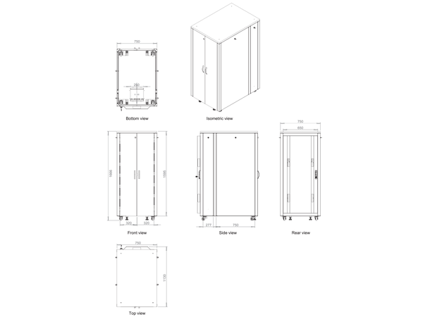 Lande SOUNDproof 32U W750xD1130xH1666mm | 750kg | Maple 