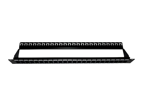 LinkIT Patch Panel 19" Keystone 24 Port w/Grounding and cable guide 1U Black 